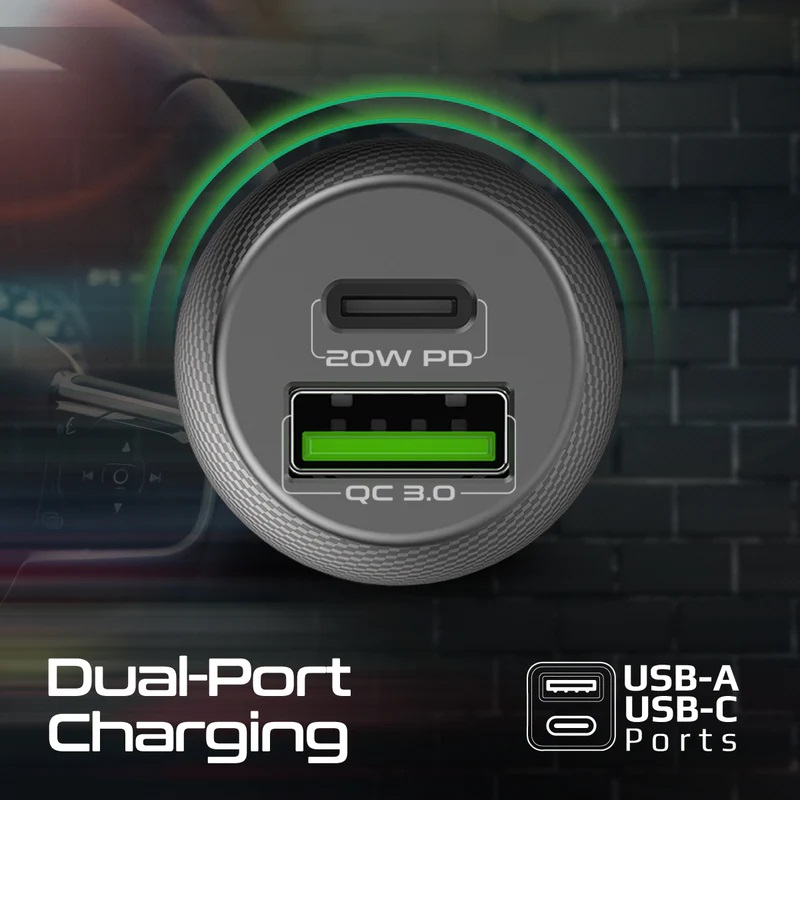 Promate DriveGear-20W Mini Car Charger