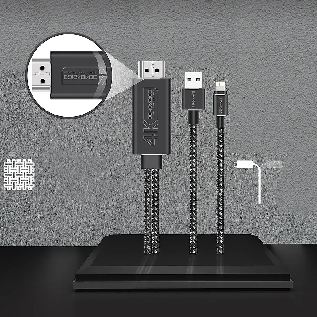 Promate Medialink-LT  HDMI  Lighting Cable 4K@30hz