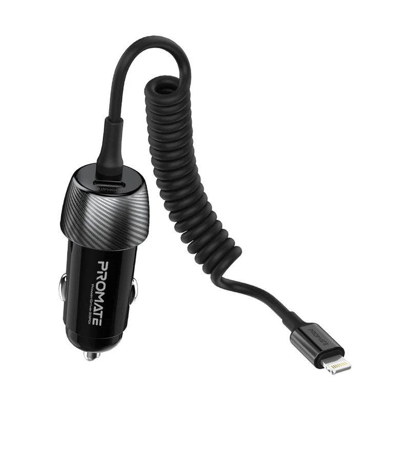 Promate PowerDrive-33PDI Lightning Car Charger 33W