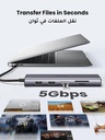 UGREEN 10-in-1 USB-C HUB 3xUSB-A 3.0 + USB-C 100W PD + SD/TF + RJ45 + 4K HDMI + VGA + 3.5mm Space Gr