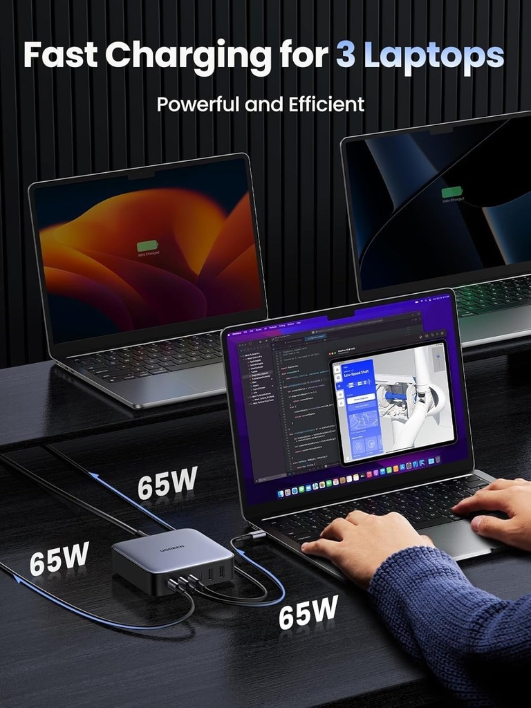 UGREEN 200W GAN 4 USB-C+2 USB-A Desktop PD 3.0 Charger C1/C2 100W Max C3/C4 65W Max A1/A2 22.5 Max B