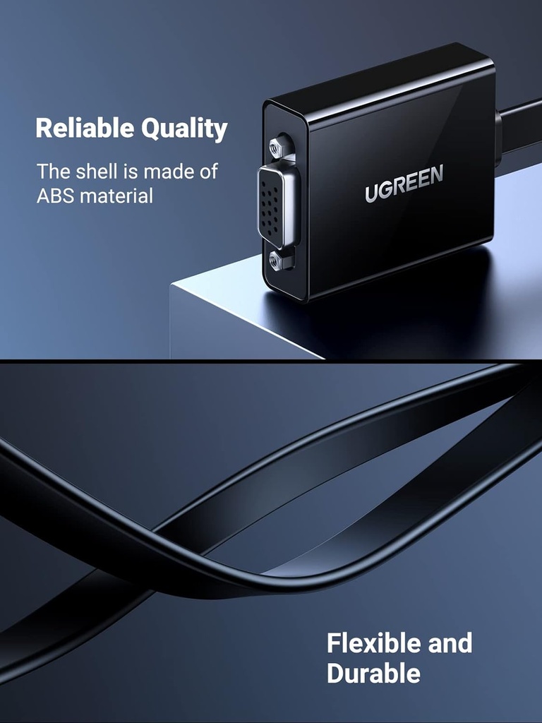 UGREEN HDMI to VGA Converter Black- 25m