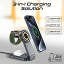 Promate TransFold Black 3-in-1 Transparent Foldable Wireless Charging Station
