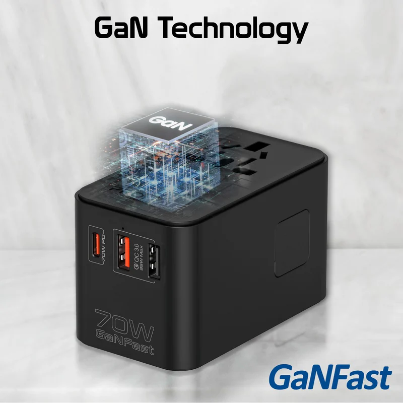 Promate TripMate-GaN70R Travel Adapter 70W