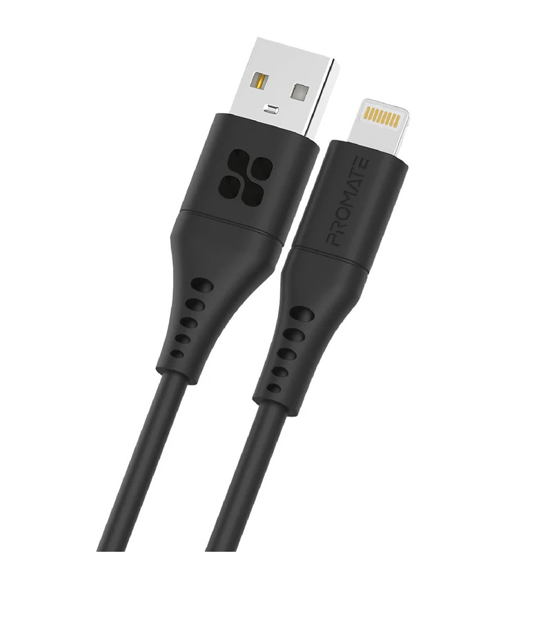 Promate PowerLink-Ai200 Ultra-Fast USB-A to Lighting Soft Silicone Cable