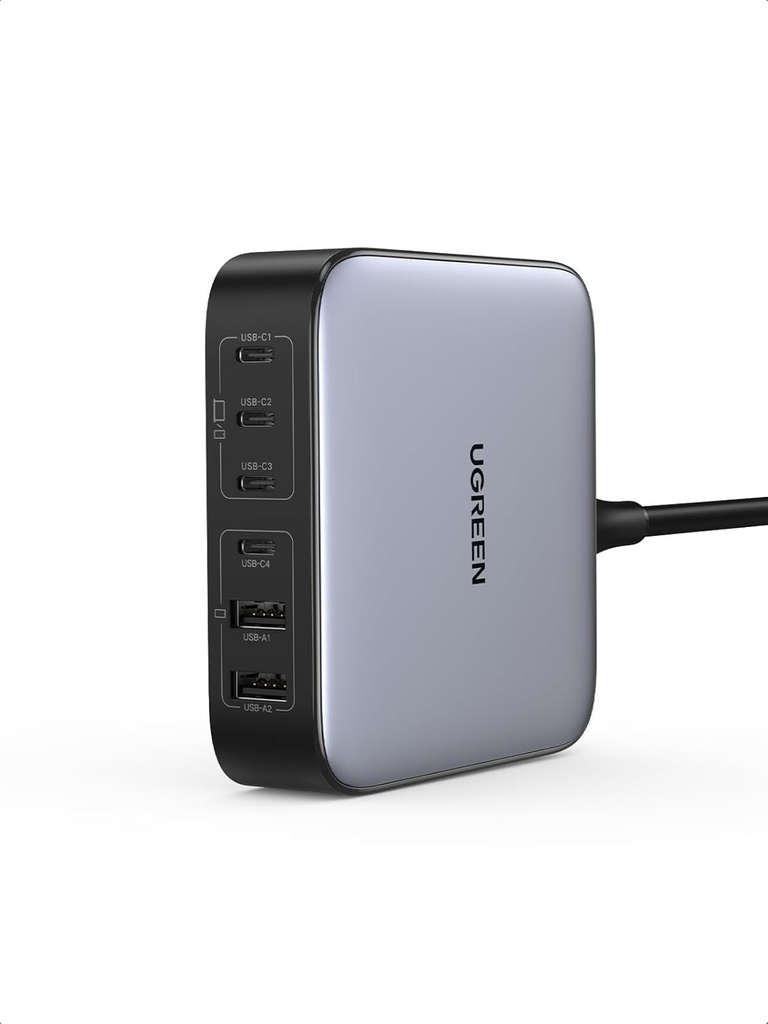 UGREEN 200W GAN 4 USB-C+2 USB-A Desktop PD 3.0 Charger C1/C2 100W Max C3/C4 65W Max A1/A2 22.5 Max B
