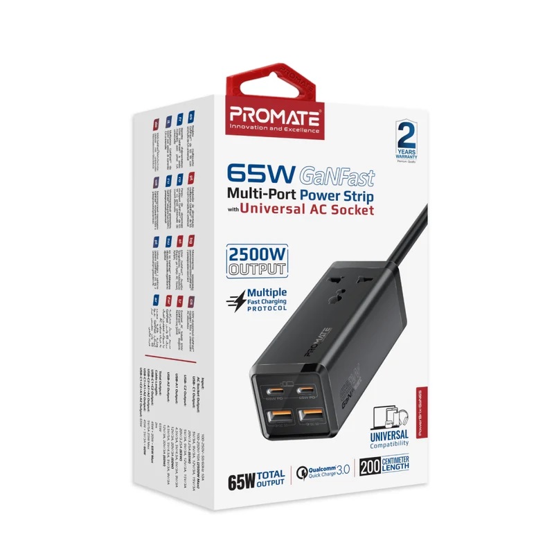 Promate PowerBrix-GaN65 Power Strip 2500W